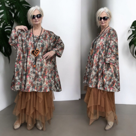 Cindy oversized katoen jersey tricot A-lijn tuniek/jurk met zakken apart stretch