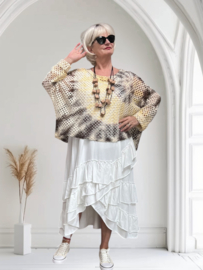 Charme katoen/viscose de modieuze kleuring oversized top stretch