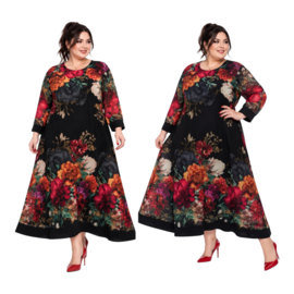 ITALIA MODA oversized chiffon A-lijn wijde jurk gevoerd