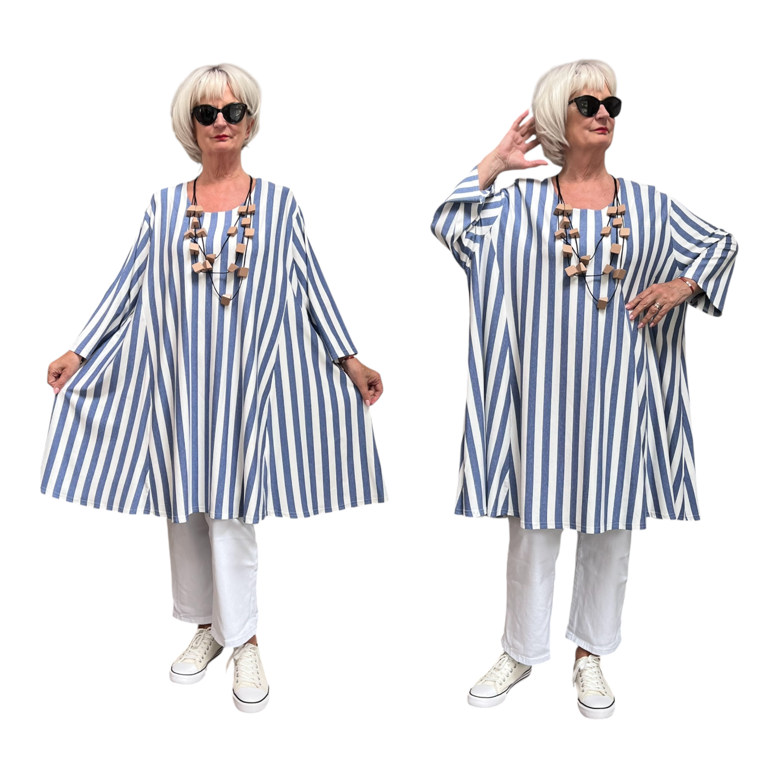 New Jersey oversized viscose A-lijn jurk/tuniek extra wijd/ stretch