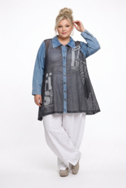 Zedd Plus tencel jeans A-lijn blouse/hemd/tuniek