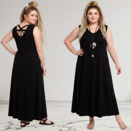 Ophilia viscose A-lijn jurk/ stretch/zwart