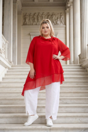 ITALIA MODA oversized viscose mix A-lijn tuniek met strik gevoerd /meerdere kleuren