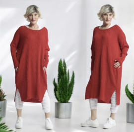 AKH gebreide oversized tuniek/jurk  apart stretch
