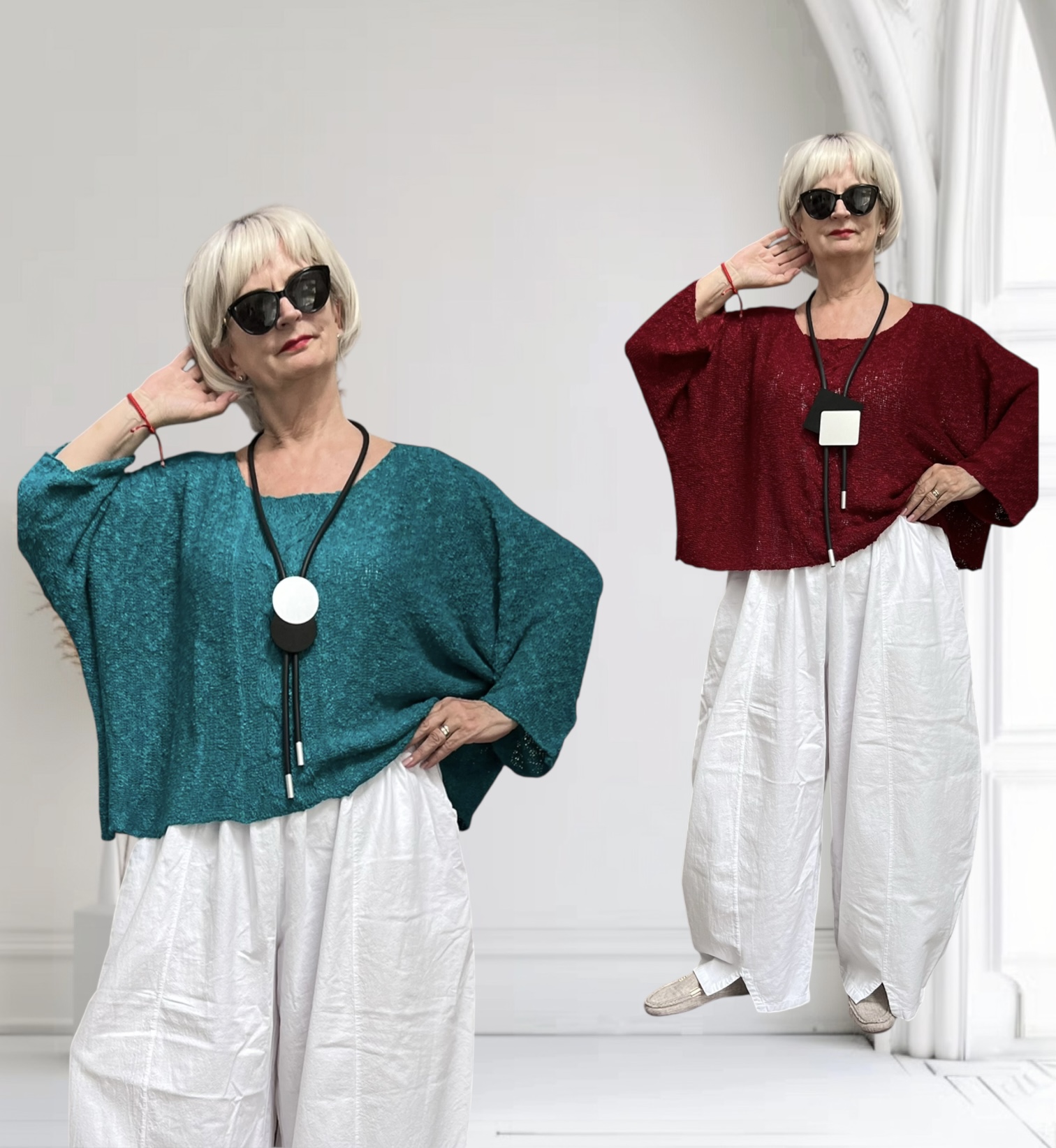 MB katoen/acryl oversized zacht  gebreide top stretch /in meerdere kleuren