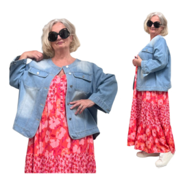 ITALIA  oversized katoen jeans A-lijn korte blazer/apart