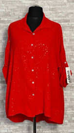 ITALIA  oversized viscose  A-lijn blouse met fijne glitter/in meerdere kleuren