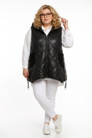 ITALIA A-lijn vest/gilet met capuchon  zwart