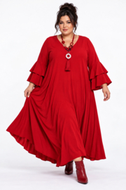 Itala   viscose crepe A-lijn jurk stretch /in meerdere kleuren