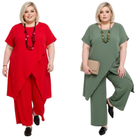 ITALIA MODA oversized viscose mix tuniek + broek stretch /in meerdere kleuren