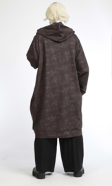 AKH oversized viscose jersey blazer met capuchon stretch/chocoladebruin
