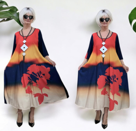 FRENZI viscose A-lijn jurk stretch