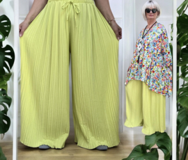 ITALY Mode viscose accordeon-plooi  wijde broek apart /zeer rekbaar//in meerdere kleuren