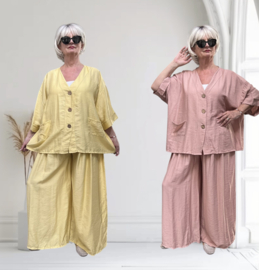 ITALIA MODA chique viscose setje blazer + broek apart /in meerdere kleuren