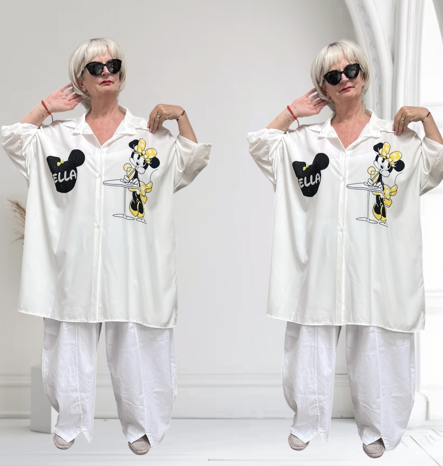 ITALIA oversized viscose blouse/hemd