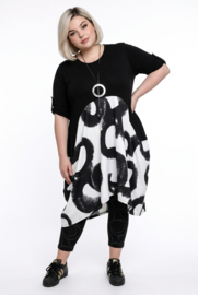 Vincenzo Allocca oversized katoen ballon jurk/tuniek/zwart/wit apart stretch