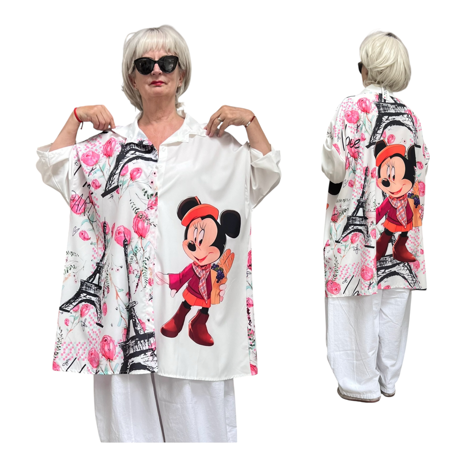 ITALIA oversized viscose blouse/hemd
