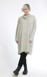 AKH oversized tuniek/jurk van pluizige stof apart stretch