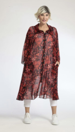 AKH oversized A-lijn chiffon tuniek/hemd/jurk met ritssluiting