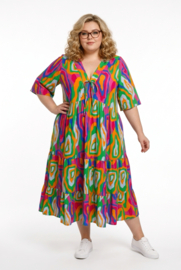 Vincenzo Allocca oversized viscose  BOHO A-lijn jurk apart