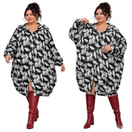 Naveed  oversized viscose jersey ballon blazer/vest  stretch/zwart/wit