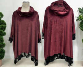Vincenzo Allocca oversized katoen A-lijn fluwelen tuniek met colsjaal apart stretch