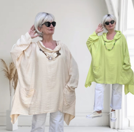 ITALIA MODA viscose tuniek met capuchon /in meerdere kleuren