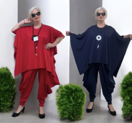 SASHA BARI jersey oversized katoen vrijetijdspak(tuniek + broek) apart stretch /in meerdere kleuren
