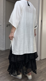 SINNE design.. A- lijn viscose top/tuniek/wit/zwart