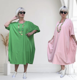ITALIA MODA oversized katoen A-lijn jurk stretch /in meerdere kleuren