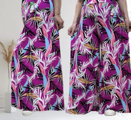 ITALY Mode jersey viscose  wijde broek apart /zeer rekbaar