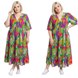 Vincenzo Allocca oversized viscose  BOHO A-lijn jurk apart