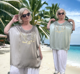 ITALIA  oversized  viscose top apart /in meerdere kleuren