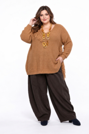 ITALIA oversized acryl mix gebreide top met franjes /in meerdere kleuren