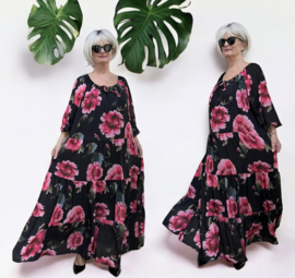 SASHA VIVIEN  chiffon met een vleugje zijde jurk gevoerd