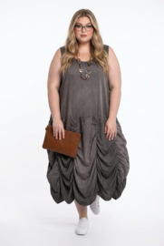 Moonshine de modieuze kleuring katoen A-lijn jurk stretch