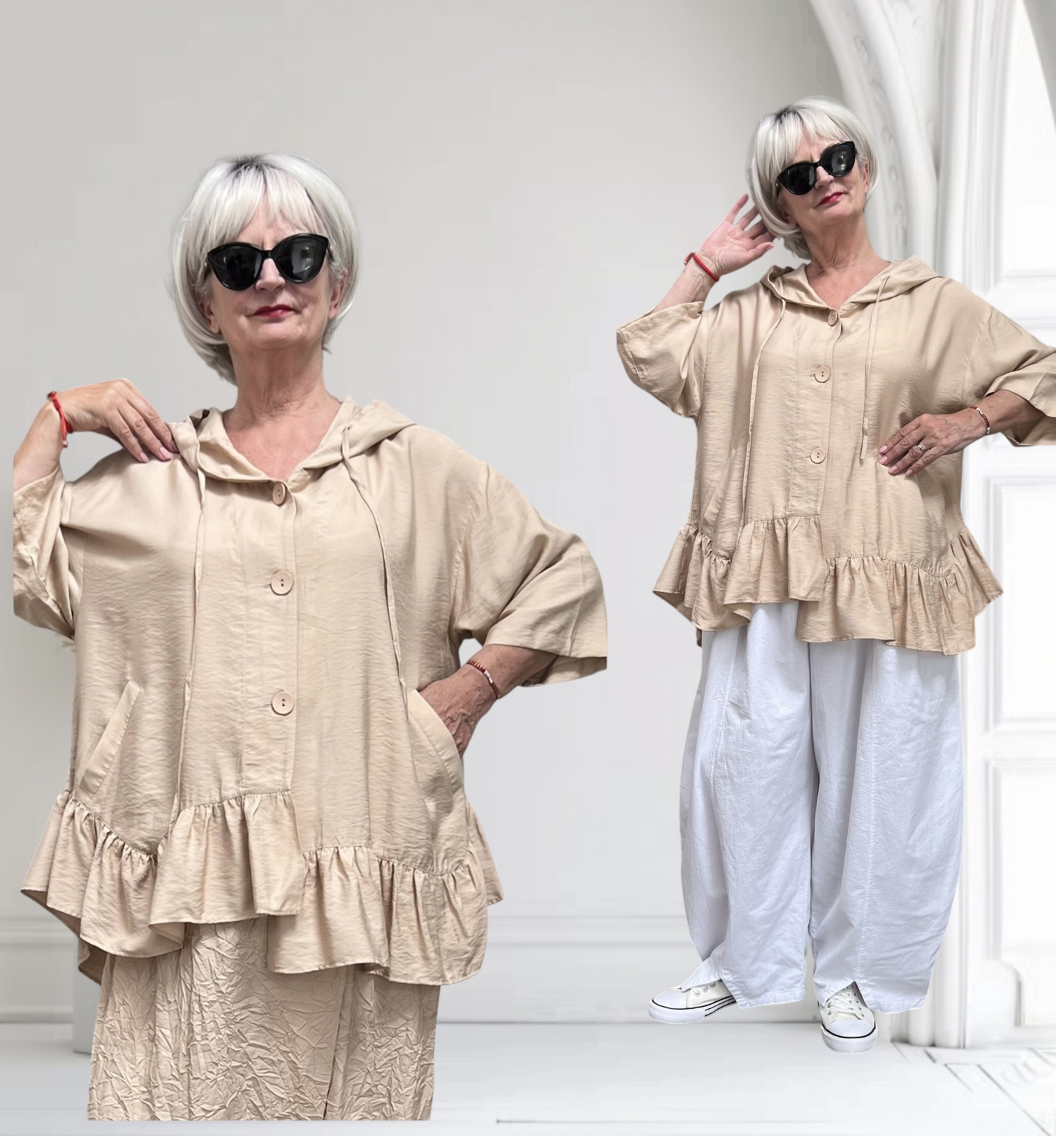 SINNE design.. A- lijn viscose blazer/vest