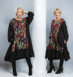 AKH oversized viscose A-lijn jurk met zakken apart stretch