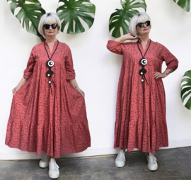 ITALIA MODA katoen KANTEN BOHO A-lijn jurk+top