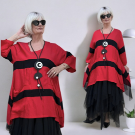 Zedd Plus oversized viscose tuniek/top met zakken apart