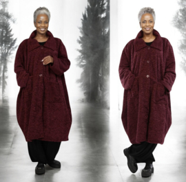 AKH oversized lange ballonvorm glanzendet gekrulde bont winterjas