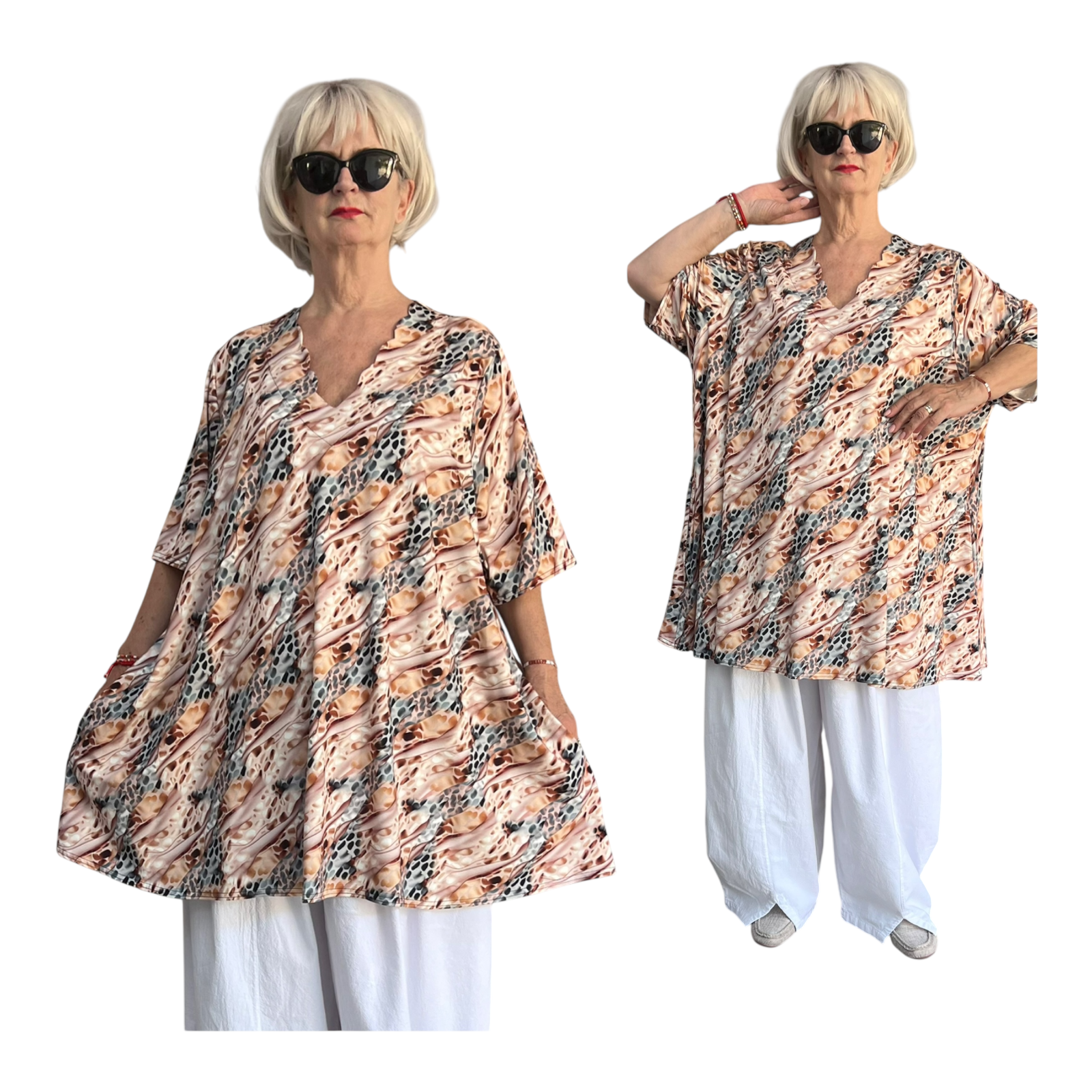 Naveed  oversized viscose jersey A-lijn jurk stretch