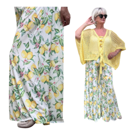 ITALY Mode jersey viscose  wijde broek apart /zeer rekbaar