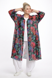 AKH oversized chique chiffon A-lijn  hemd/tuniek met ritssluiting  apart