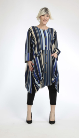 AKH oversized viscose A-lijn blazer/vest/tuniek met  zakken apart
