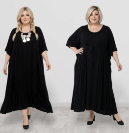 Vincenzo Allocca oversized viscose  A-lijn jurk apart/zwart