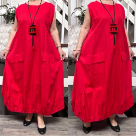 AKH  oversized  linnen/viscose A-lijn jurk