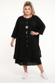 New Collectio oversized linnen A-lijn jurk + katoen blazer /in meerdere kleuren