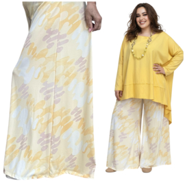 ITALY Mode jersey viscose  wijde broek apart /zeer rekbaar
