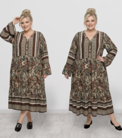 Sissi BOHO oversized A-lijn viscose jurk apart